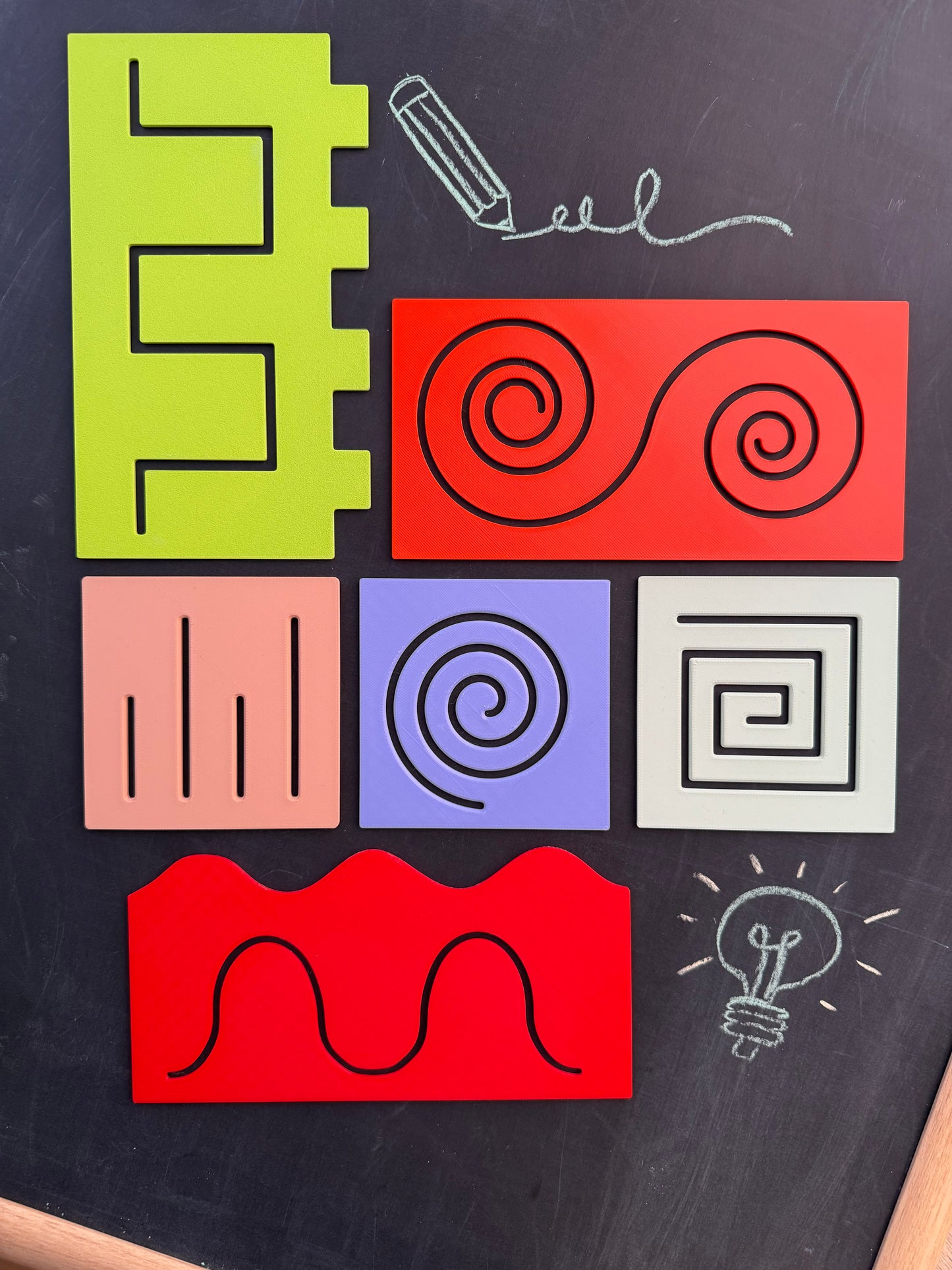 Tracing Geometry Shapes – 3D Printed Geometric Templates for Kids